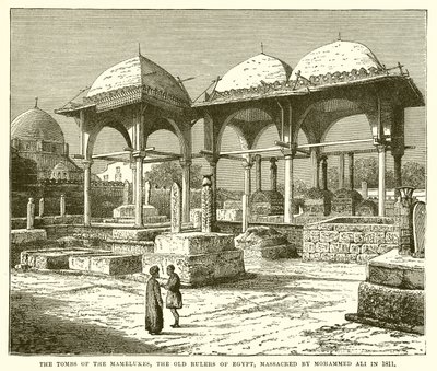 De graven van de Mammelukken, de oude heersers van Egypte, vermoord door Mohammed Ali in 1811 door English School