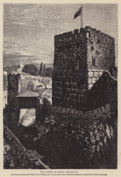 De Toren van David, Phasaelus (gravure) door English School