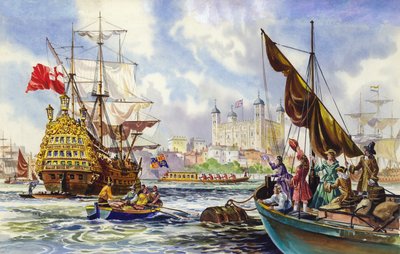 De Tower of London in de late 17e eeuw door English School