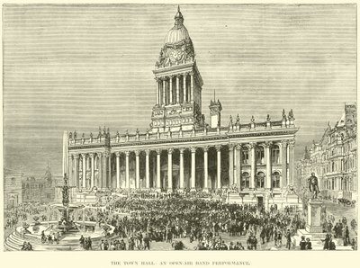 Het Stadhuis, een openluchtbandoptreden door English School