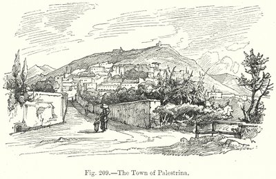 De stad Palestrina (gravure) door English School