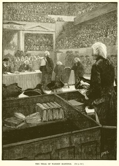 Het Proces van Warren Hastings door English School
