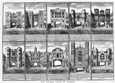 De Twaalf Oude Poorten van de Stad Londen door English School