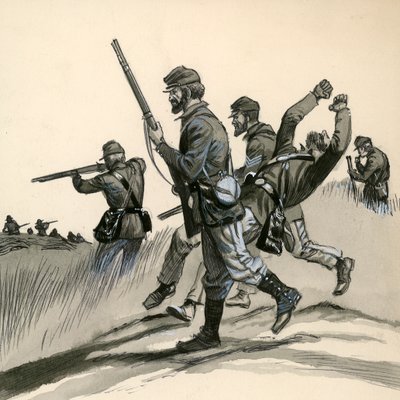 De infanteristen van de Unie tijdens de Amerikaanse Burgeroorlog door English School