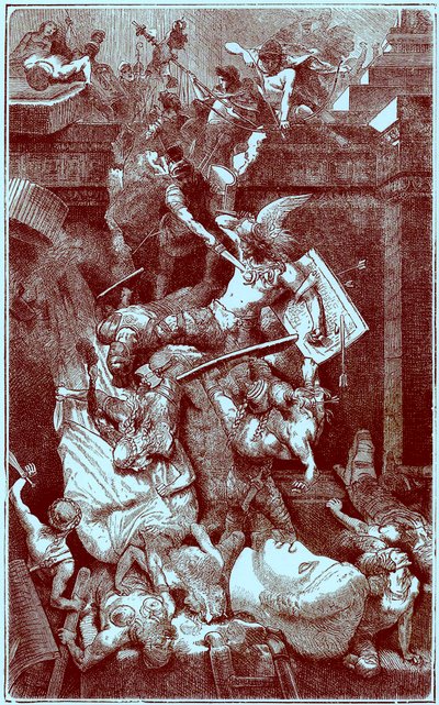 De Vandalen in Rome, illustratie uit The Illustrated History of the World, gepubliceerd ca. 1880 door English School