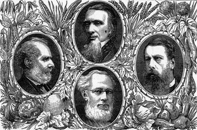Het Vegetarische Systeem - Enkele vooraanstaande leden van de Vegetarische Vereniging, gepubliceerd in The Graphic, 1874 door English School