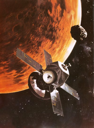 De Viking-ruimtesonde in een baan om Mars door English School