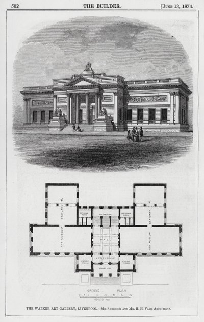 The Walker Art Gallery, Liverpool (gravure) door English School