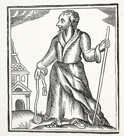 De Wandelende Jood, illustratie uit Chap-books of the Eighteenth Century door John Ashton, gepubliceerd 1882 door English School