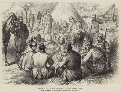 De oorlog, postdag in het kamp bij de Shipka-pas door English School
