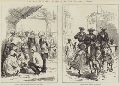 De Oorlog in Egypte (gravure) door English School