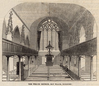 De Welsh Kerk, Ely Place, Holborn door English School
