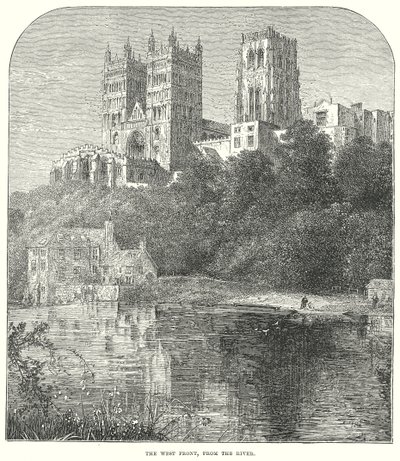 De westelijke voorkant, vanaf de rivier (gravure) door English School