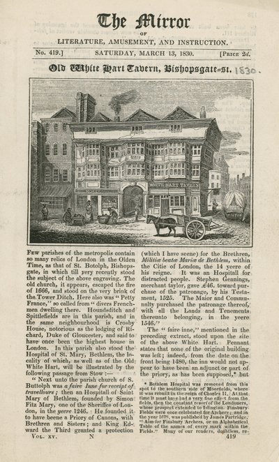 The White Hart Tavern, Bishopsgate Street door English School
