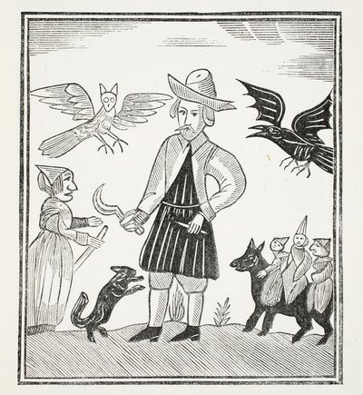 De Heks van de Bossen, illustratie uit Chap-books of the Eighteenth Century door John Ashton, gepubliceerd 1882 door English School