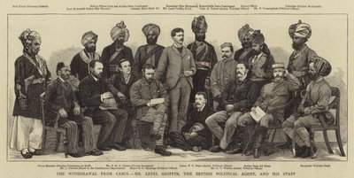 De Terugtrekking uit Kabul, de Britse Politieke Agent Mr Lepel Griffin en zijn Staf door English School