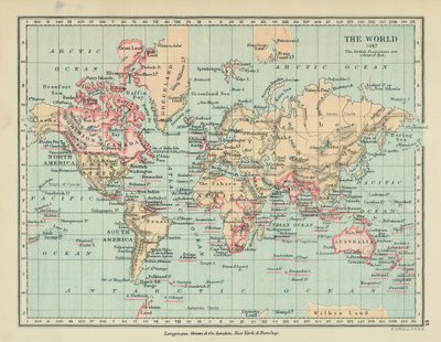 De wereld (kleurenlitho) door English School