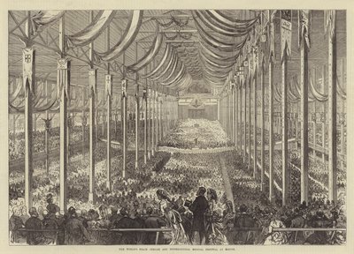 Het Wereld Vredesjubileum en Internationaal Muziekfestival in Boston (gravure) door English School