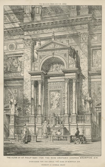 Het altaar van St. Philip Neri voor de nieuwe Oratoriumkerk door English School