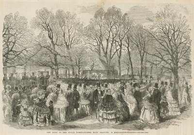 De band van de Royal Horse Guards Blue speelt in Kensington Gardens door English School
