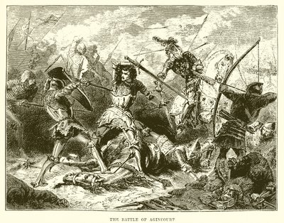 De slag bij Azincourt door English School