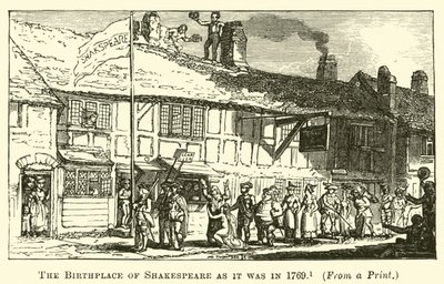 De geboorteplaats van Shakespeare zoals het was in 1769 door English School