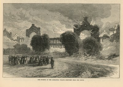 De brand van Alexandra Palace door English School
