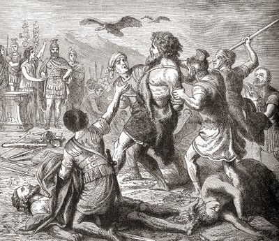 De gevangenneming van Teutobochus, een legendarische reus en koning van de Teutonen, uit Ward en Lock
