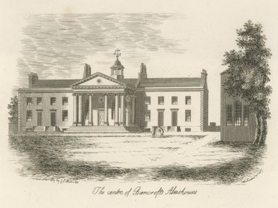 Het centrum van Bancrofts Alms Houses door English School