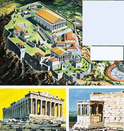 De stad Athene in het oude Griekenland door English School