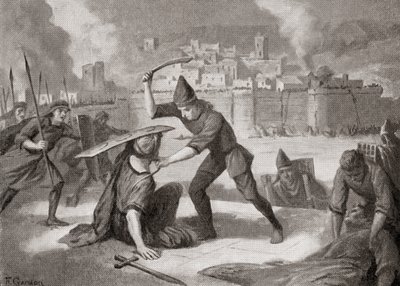De stad Sardis of Sardes veroverd door de Cimmeriërs in de 7e eeuw v.Chr., uit Hutchinson
