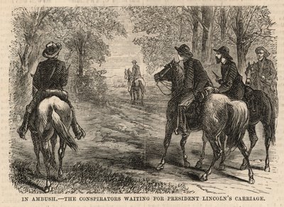De samenzweerders wachten op de koets van president Lincoln door English School