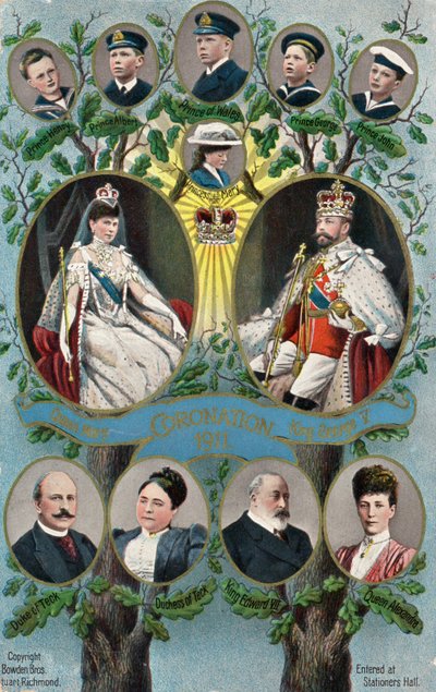 De kroning van koning George V en koningin Mary door English School