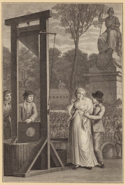 De dood van Charlotte Corday (gravure) door English School