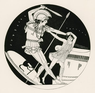 De dood van Troilos (gravure) door English School
