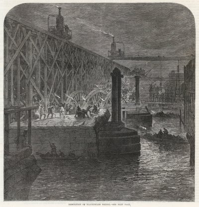 De sloop van Blackfriars Bridge door English School