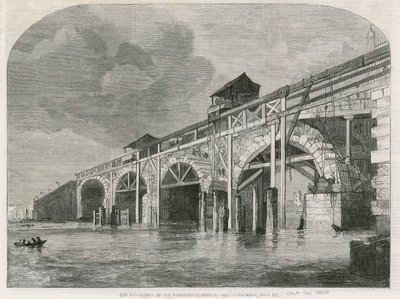De sloop van de oude Westminster Bridge door English School