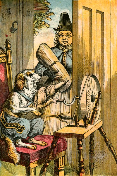 De hond aan het spinnen door English School