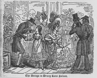 De gebeurtenissen in een Drury Lane Saloon door English School