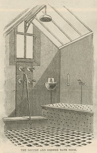 De douche- en stortbadkamer door English School
