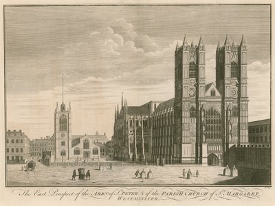 Het oostelijke aanzicht van de Abdij van St Pieter van de Parochiekerk van St Margaret, Westminster door English School