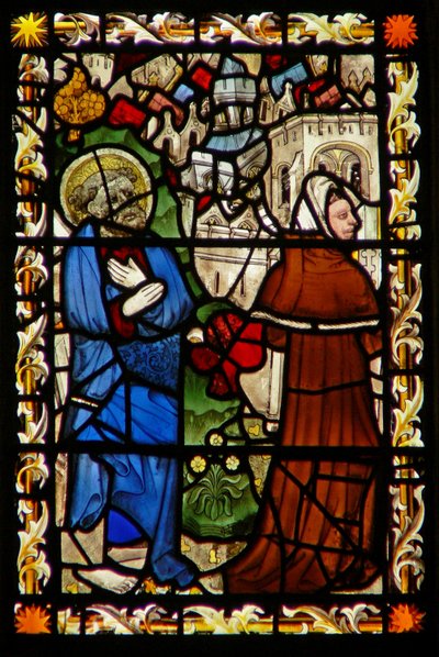 Het oostelijke raam met St. Petrus en Simon Magus door English School