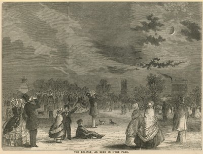 De zonsverduistering, gezien in Hyde Park, Londen door English School
