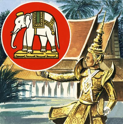 De olifant, embleem van Thailand door English School