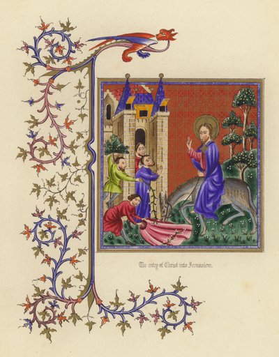 De Intocht van Christus in Jeruzalem door English School