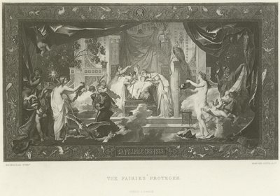 De beschermeling van de feeën (gravure) door English School
