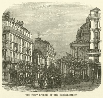 De eerste effecten van het bombardement, november 1870 door English School