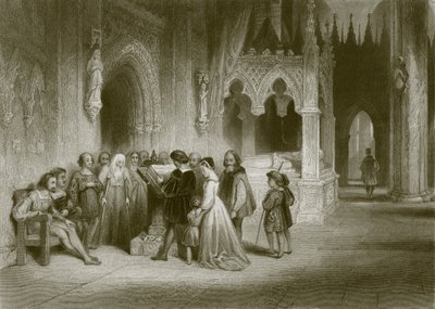 De eerste lezing van de Engelse Bijbel door English School