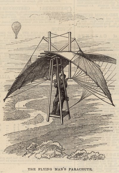 De parachute van de vliegende man door English School