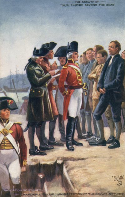 De stichting van Sydney, Australië, 1788 door English School